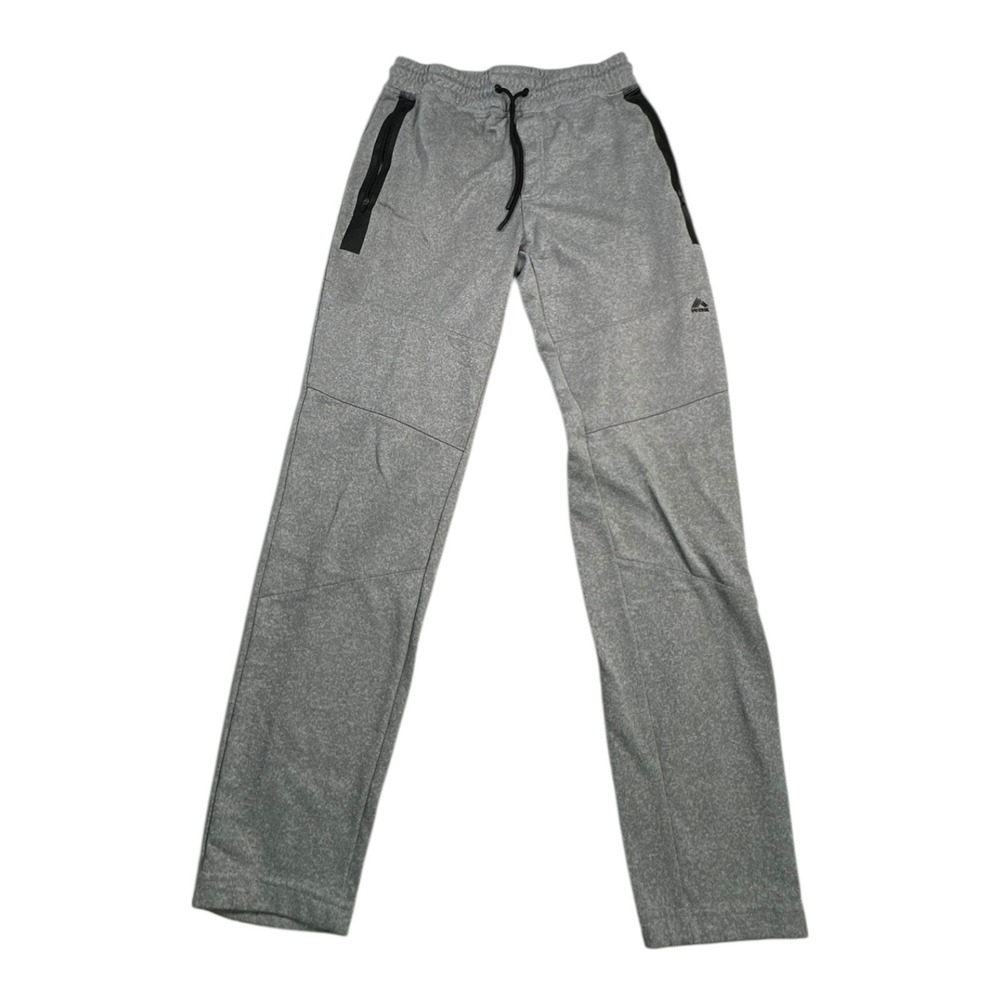 RBX Mens Athletic Jogger Pants Gray Small Polyester Zip‎ Pockets Drawstring